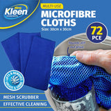Darrahopens Home & Garden > Laundry & Cleaning Xtra Kleen 72PCE Microfibre Cloths Built-In Mesh Scrubber Absorbent 30cm