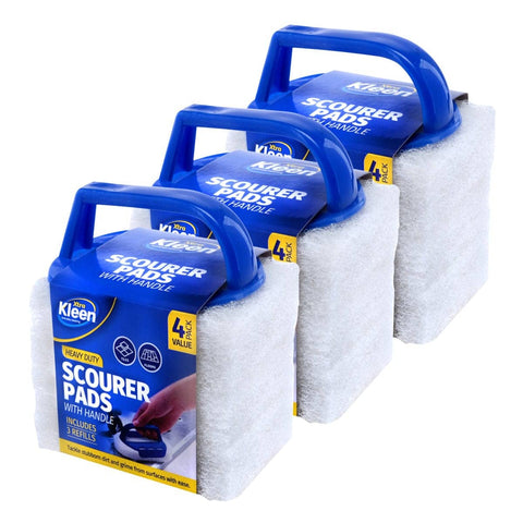 Darrahopens Home & Garden > Laundry & Cleaning Xtra Kleen 96PCE Scourer Pads Easy Grip Handle Tool Refills Included 7 x 10cm