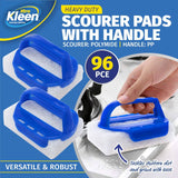 Darrahopens Home & Garden > Laundry & Cleaning Xtra Kleen 96PCE Scourer Pads Easy Grip Handle Tool Refills Included 7 x 10cm