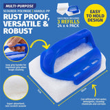 Darrahopens Home & Garden > Laundry & Cleaning Xtra Kleen 96PCE Scourer Pads Easy Grip Handle Tool Refills Included 7 x 10cm