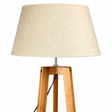 Darrahopens Home & Garden > Lighting 155cm Large Bamboo Wooden Tripod Floor Lamp w Beige Linen Light Shade