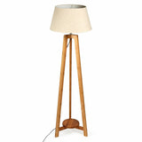 Darrahopens Home & Garden > Lighting 155cm Large Bamboo Wooden Tripod Floor Lamp w Beige Linen Light Shade