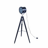 Darrahopens Home & Garden > Lighting 158cm Nautical Tripod Floor Lamp w Matte Black Lamp Head Searchlight Spot Light