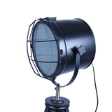 Darrahopens Home & Garden > Lighting 158cm Nautical Tripod Floor Lamp w Matte Black Lamp Head Searchlight Spot Light
