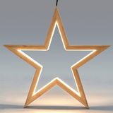 Darrahopens Home & Garden > Lighting 2x Large Bamboo Star LED Hanging Lamp Light Home Decor Lighting  - Natural