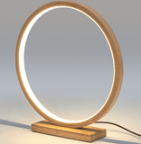Darrahopens Home & Garden > Lighting Bamboo Single Ring LED Lamp Light Modern Scandi Minimalistic - Natural