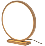 Darrahopens Home & Garden > Lighting Bamboo Single Ring LED Lamp Light Modern Scandi Minimalistic - Natural
