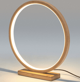 Darrahopens Home & Garden > Lighting Bamboo Single Ring LED Lamp Light Modern Scandi Minimalistic - Natural