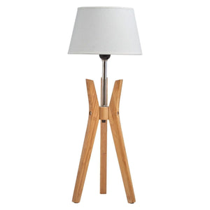 Darrahopens Home & Garden > Lighting Bamboo Tripod Table Lamp Desk Modern Rustic Geo Light w Linen Shade
