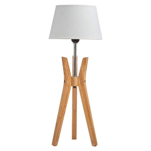 Darrahopens Home & Garden > Lighting Bamboo Tripod Table Lamp Desk Modern Rustic Geo Light w Linen Shade