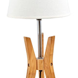 Darrahopens Home & Garden > Lighting Bamboo Tripod Table Lamp Desk Modern Rustic Geo Light w Linen Shade
