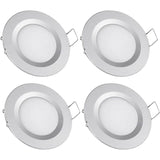 Darrahopens Home & Garden > Lighting > Ceiling Lights 4 x 12V LED Recessed Spotlight Hole 58-65mm 3W 3200K Recessed Ceiling Light for Motorhome Boat Caravan Van Yacht Warm White (Silver Finish)