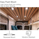 Darrahopens Home & Garden > Lighting > Ceiling Lights 4 x 12V LED Recessed Spotlight Hole 58-65mm 3W 3200K Recessed Ceiling Light for Motorhome Boat Caravan Van Yacht Warm White (Silver Finish)
