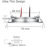 Darrahopens Home & Garden > Lighting > Ceiling Lights 4 x 12V LED Recessed Spotlight Hole 58-65mm 3W 3200K Recessed Ceiling Light for Motorhome Boat Caravan Van Yacht Warm White (Silver Finish)