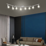 Darrahopens Home & Garden > Lighting > Ceiling Lights 8 Lights LED Track Lighting Kit, Foldable Ceiling Spot Lighting with Flexibly Rotatable Head, Track Light for Kitchen Hallway Room Closet, GU10 Bulbs Not Included (Brush Nickel 8 Heads) In Australia - Darrahopens
