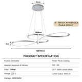 Darrahopens Home & Garden > Lighting > Ceiling Lights BAMDECOR A022 Modern Designer Infinity LED Chandelier Island Ceiling Pendant Light (120/150cm-Silver) In Australia - Darrahopens