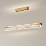 Darrahopens Home & Garden > Lighting > Ceiling Lights BAMDECOR A122 Nordic Long Dual Linear Dimmable Acrylic Kitchen Dining Table Pendant Light Minimalist Modern Lighting (Gold)