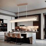 Darrahopens Home & Garden > Lighting > Ceiling Lights BAMDECOR A188 Nordic Dual Linear Dimmable Acrylic Kitchen Dining Table Pendant Light Minimalist Modern Lighting (Coffee)