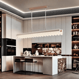 Darrahopens Home & Garden > Lighting > Ceiling Lights BAMDECOR A188 Nordic Dual Linear Dimmable Acrylic Kitchen Dining Table Pendant Light Minimalist Modern Lighting (Coffee)