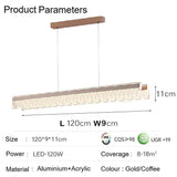 Darrahopens Home & Garden > Lighting > Ceiling Lights BAMDECOR A188 Nordic Dual Linear Dimmable Acrylic Kitchen Dining Table Pendant Light Minimalist Modern Lighting (Coffee)