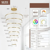 Darrahopens Home & Garden > Lighting > Ceiling Lights BAMDECOR A18801/8 Nordic Home Decor Dining Room Pendant lamp lights Ceiling Lamp Hanging Light (8 Rings-Gold) In Australia - Darrahopens