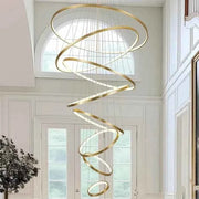 BAMDECOR A18801/8 Nordic Home Decor Dining Room Pendant lamp lights Ceiling Lamp Hanging Light (8 Rings-Gold) In Australia - Darrahopens