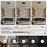 Darrahopens Home & Garden > Lighting > Ceiling Lights BAMDECOR A18815 Nordic Home Decor Dining Room Pendant lamp lights Ceiling Lamp Hanging Light Chandelier Lamps (6 Rings-Black)