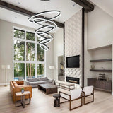 Darrahopens Home & Garden > Lighting > Ceiling Lights BAMDECOR A18815 Nordic Home Decor Dining Room Pendant lamp lights Ceiling Lamp Hanging Light Chandelier Lamps (6 Rings-Black)