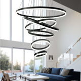 Darrahopens Home & Garden > Lighting > Ceiling Lights BAMDECOR A18815 Nordic Home Decor Dining Room Pendant lamp lights Ceiling Lamp Hanging Light Chandelier Lamps (6 Rings-Black)