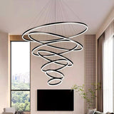 Darrahopens Home & Garden > Lighting > Ceiling Lights BAMDECOR A18815 Nordic Home Decor Dining Room Pendant lamp lights Ceiling Lamp Hanging Light Chandelier Lamps (7 Rings-Black)