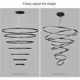 Darrahopens Home & Garden > Lighting > Ceiling Lights BAMDECOR A18815 Nordic Home Decor Dining Room Pendant lamp lights Ceiling Lamp Hanging Light Chandelier Lamps (7 Rings-Black)