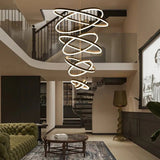 Darrahopens Home & Garden > Lighting > Ceiling Lights BAMDECOR A18815 Nordic Home Decor Dining Room Pendant lamp lights Ceiling Lamp Hanging Light Chandelier Lamps (8 Rings-Black)