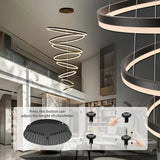Darrahopens Home & Garden > Lighting > Ceiling Lights BAMDECOR A18815 Nordic Home Decor Dining Room Pendant lamp lights Ceiling Lamp Hanging Light Chandelier Lamps (8 Rings-Black)