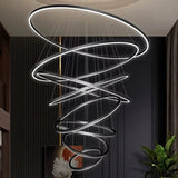 Darrahopens Home & Garden > Lighting > Ceiling Lights BAMDECOR A18815 Nordic Home Decor Dining Room Pendant lamp lights Ceiling Lamp Hanging Light Chandelier Lamps (8 Rings-Black)