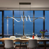 Darrahopens Home & Garden > Lighting > Ceiling Lights BAMDECOR A202 Modern LED Linear Pendant Lights with Dimmable LED  (160cm/180cm-Black) 1.8 Meters