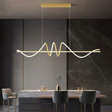 Darrahopens Home & Garden > Lighting > Ceiling Lights BAMDECOR A202 Modern LED Linear Pendant Lights with Dimmable LED  (160cm/180cm-Gold) 1.5 Meters