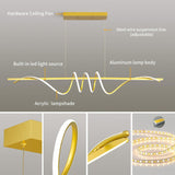 Darrahopens Home & Garden > Lighting > Ceiling Lights BAMDECOR A202 Modern LED Linear Pendant Lights with Dimmable LED  (160cm/180cm-Gold) 1.5 Meters