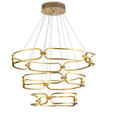 Darrahopens Home & Garden > Lighting > Ceiling Lights BAMDECOR A209 Colette Ceiling Chandelier Led Modern Circular Art Aluminum Light Fixture for Living Room Bedroom Indoor Decor(3 Rings)