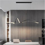 Darrahopens Home & Garden > Lighting > Ceiling Lights BAMDECOR A210 Modern LED Linear Pendant Lights with Dimmable LED and Adjustable Hanging Length 120cm -Black