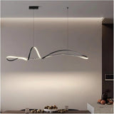 Darrahopens Home & Garden > Lighting > Ceiling Lights BAMDECOR A210 Modern LED Linear Pendant Lights with Dimmable LED and Adjustable Hanging Length 150cm -Black