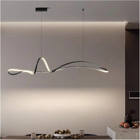 Darrahopens Home & Garden > Lighting > Ceiling Lights BAMDECOR A210 Modern LED Linear Pendant Lights with Dimmable LED and Adjustable Hanging Length 150cm -Black