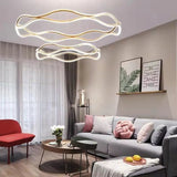 Darrahopens Home & Garden > Lighting > Ceiling Lights BAMDECOR A212/2 Modern Wavy Art Aluminum Light Fixture for Living Room Bedroom Indoor Decor