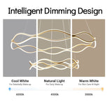 Darrahopens Home & Garden > Lighting > Ceiling Lights BAMDECOR A212/2 Modern Wavy Art Aluminum Light Fixture for Living Room Bedroom Indoor Decor