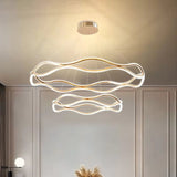 Darrahopens Home & Garden > Lighting > Ceiling Lights BAMDECOR A212/2 Modern Wavy Art Aluminum Light Fixture for Living Room Bedroom Indoor Decor