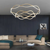 Darrahopens Home & Garden > Lighting > Ceiling Lights BAMDECOR A212/2 Modern Wavy Art Aluminum Light Fixture for Living Room Bedroom Indoor Decor