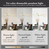 Darrahopens Home & Garden > Lighting > Ceiling Lights BAMDECOR A24126 Nordic Minimalist LED Pendant Light Adjustable Modern Ring Chandelier for Dining Room and Bar (Black) 1.8 Meters