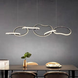 Darrahopens Home & Garden > Lighting > Ceiling Lights BAMDECOR A24126 Nordic Minimalist LED Pendant Light Adjustable Modern Ring Chandelier for Dining Room and Bar (Black) 1.8 Meters