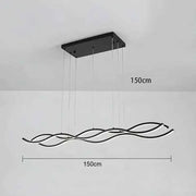 Darrahopens Home & Garden > Lighting > Ceiling Lights BAMDECOR A2569 1.5m Antizer Nordic Minimalist Wave Long Pendant Light (Black) In Australia - Darrahopens