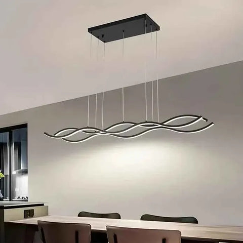 Darrahopens Home & Garden > Lighting > Ceiling Lights BAMDECOR A2569 1.8m Antizer Nordic Minimalist Wave Long Pendant Light (Black) In Australia - Darrahopens
