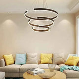 Darrahopens Home & Garden > Lighting > Ceiling Lights BAMDECOR AD2573 3 Round Rings C Shape Ceiling Light Chandeliers (Matte Black) In Australia - Darrahopens